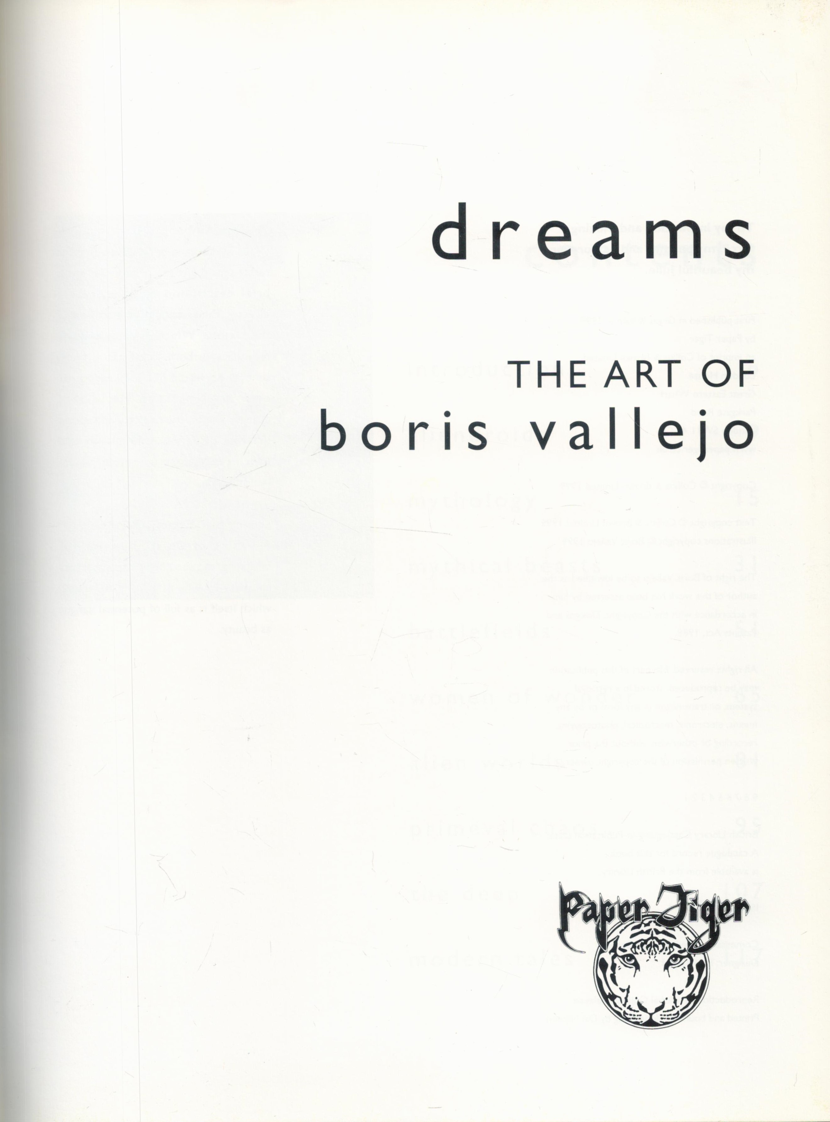 Dreams - The Art of Boris Vallejo 1999 First Edition Hardback Book with 128 pages published by Paper - Image 2 of 3