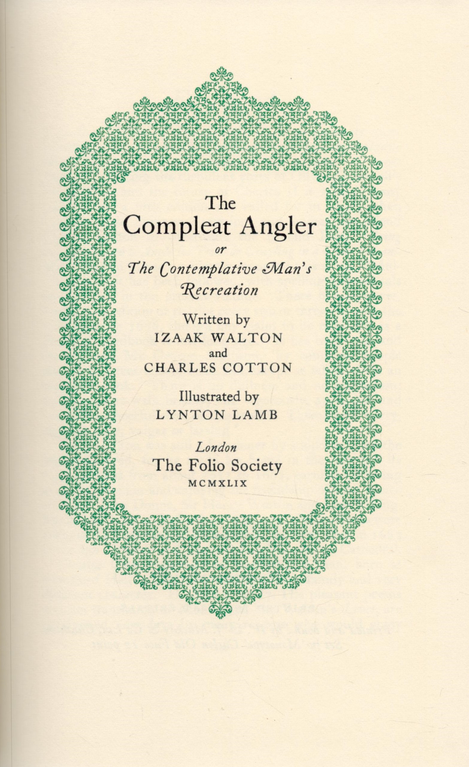 The Complete Angler by Izaak Walton & Charles Cotton 1964 Third Edition Hardback Book with - Image 2 of 3