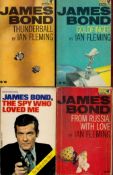 James Bond Collection of 4 Books Goldfinger, Thunderball, From Russia With Love, by Ian Fleming (Pan