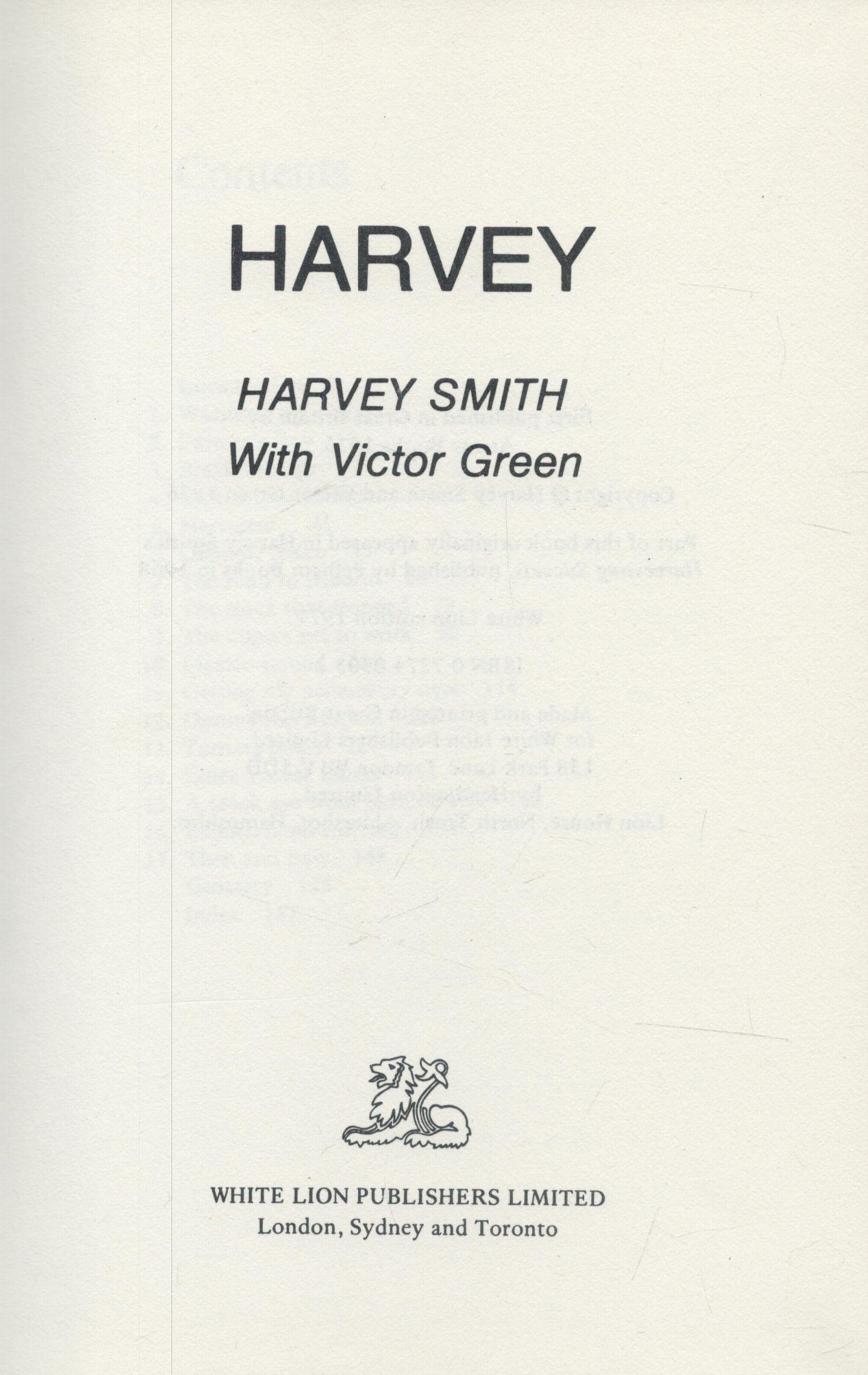 Harvey - The Story of Britain's most colourful Sporting Personality by Harvey Smith 1977 White - Image 2 of 3