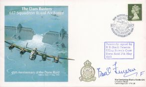WW2 F/Eng Basil Feneron Signed 45th Anniversary of Dams Raid FDC. 38 of 75. British stamp with