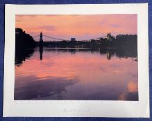 Ronald Israel 28x22 Colour Print Titled Hammersmith Bridge. All autographs come with a Certificate