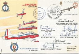 Swords Air Display team cover flown and signed by seven team members. All autographs come with a