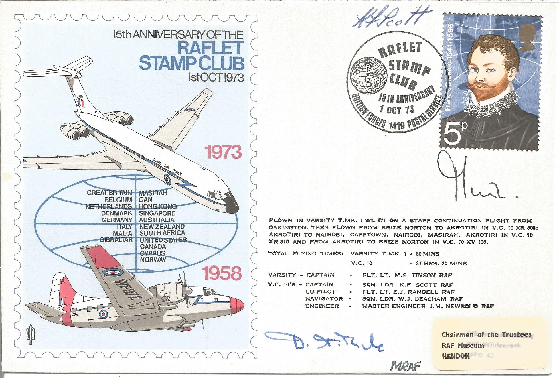 WW2 Fighter ace MRAF Dermot Boyle AFC Battle of Britain signed RAF Raflet Stamp Club cover. All