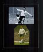 Jimmy Greaves Signed Magazine Cutting, Mounted with black and white photo. Mount size Is 12 x 10