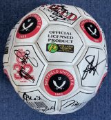 Sheffield United multi signed Size 5 32 panel leather football includes some great name all that