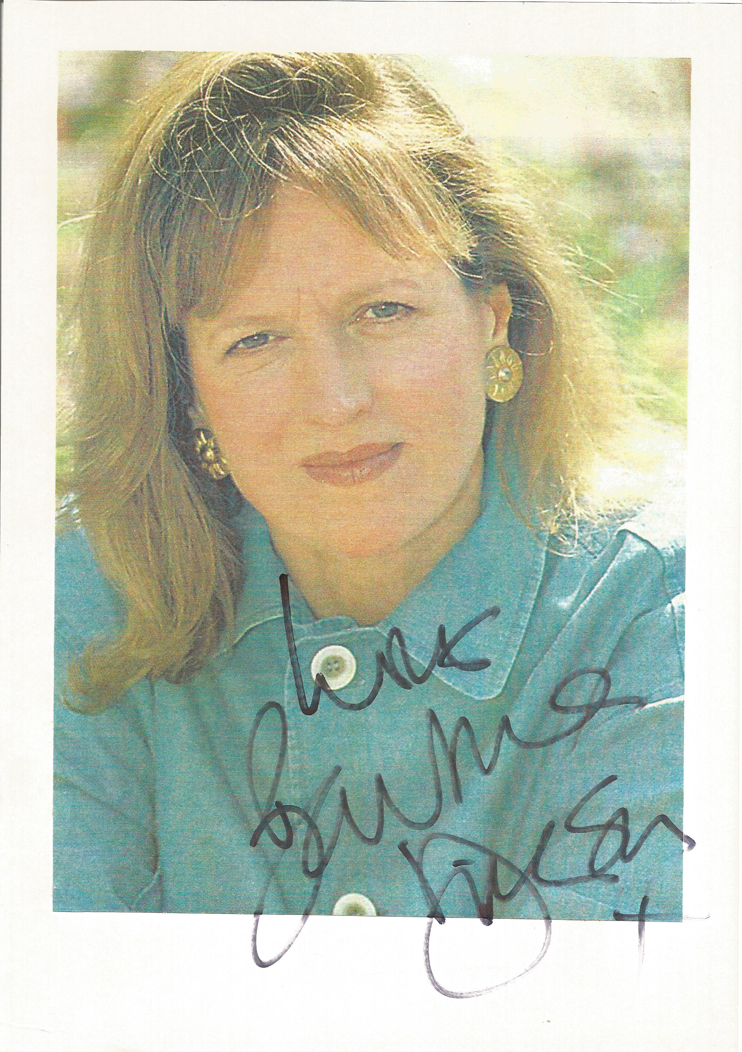 Singer Barbara Dickson signed 10x8 colour image which has been glued to card backing. All autographs