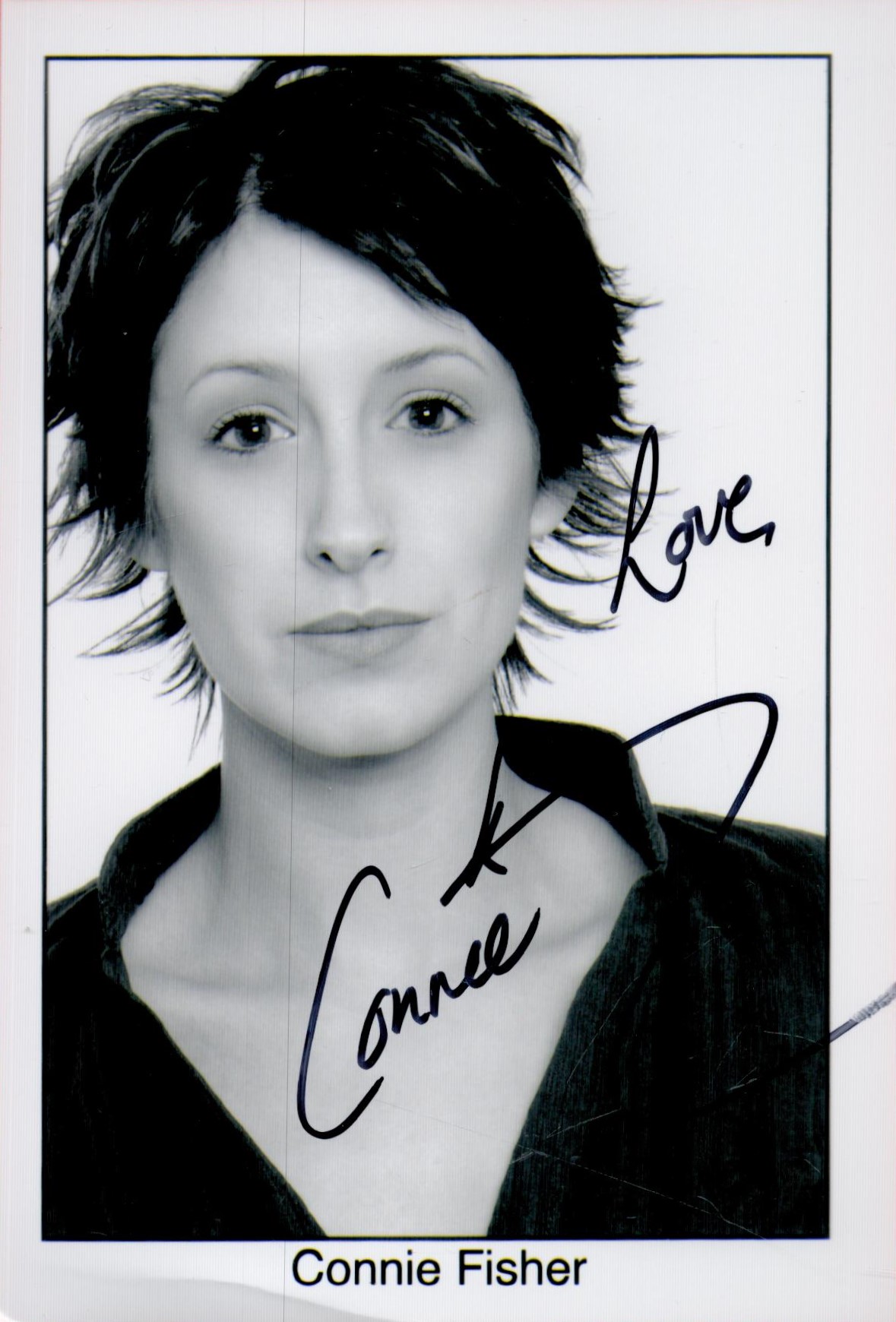 Connie Fisher signed 6x4 black and white promo photo. All autographs come with a Certificate of