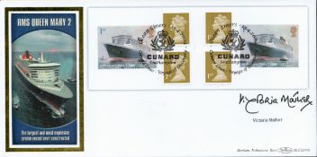 Victoria Mather signed RMS Queen Mary 2 FDC. 13/4/2004 Southampton postmark. All autographs come