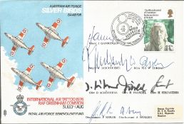 Silver Birds Air Display team cover flown and signed by seven team members. All autographs come with