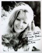 Ingrid Pitt Signed 10x8 inch Black and White Photo. Signed in black ink, Dedicated. Good