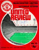 George Best Signed United Review Matchday Programme For Man Utd Vs Tottenham Hotspur on October 28th