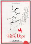 Bob Hope Signed Front Page of Production Programme in black ink. Dedicated. Signs of age Present.