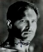Harrison Ford Signed 5 x 4 inch approx Black and White Photo. Signed in black ink. Good Condition.