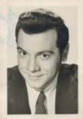 Mario Lanza Signed 5 x 3 inch approx Vintage Black and White Photo. Signed in blue ink. Fair