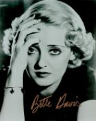 Bette Davis Signed 10x8 inch Black and White Photo. Signed in bronze ink. Good Condition. All