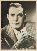 Pat O'Brien Signed 7 x 5 inch approx Black and White Vintage Photo. Signed in green ink. Good