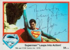 Superman Christopher Reeve Signed No 54 Superman Trading Card. Good Condition. All autographs come