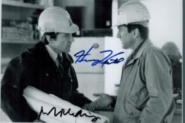 Robert De Niro and Harvey Keitel signed 12x8 overall mounted black and white photo. Good