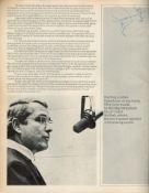 Perry Como Signed inside Perry Como Magazine. Signed in blue ink. Fair Condition. All autographs