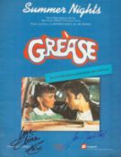 Olivia Newton-John and John Travolta Signed Grease Summer Nights Music Score Booklet. Inside Page is