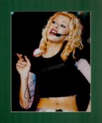 Christina Aguilera signed 12x10 overall mounted colour photo. Good Condition. All autographs come