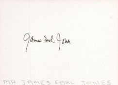 American Actor James Earl Jones Signed 6 x 4 inch approx Autograph Card. Signed in black ink. Good