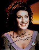 Marina Sirtis Signed 10x8 inch Colour Photo. Signed in black ink. Good Condition. All autographs