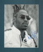 American Rapper Coolio Signed 10x8 inch Black and White Printed Photo, Mounted. Genuine Autograph of