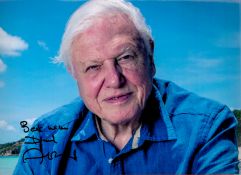 David Attenborough signed 12x8 colour photo. Good Condition. All autographs come with a