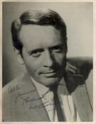 Patrick McGoohan Signed 8 x 6 inch Vintage Black and White Photo. Signed in black ink, dedicated.
