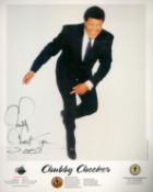 Chubby Checker Signed Personalised Colour 10x8 inch Promo Sheet. Signed in black ink in 2002. Good