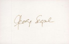 American Actor George Segal Signed 5x3 inch approx White Autograph Card. Signed in black ink. Good