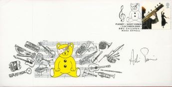 Pianist Andre Previn Signed Pudsey Bear First Day Cover. British Stamp with 3 October 2006 Postmark.