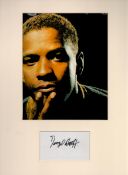 Denzel Washington 16x12 overall mounted signature piece includes signed album page and colour photo.