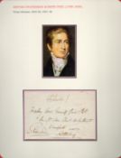 Former PM Robert Peel Signed on a Signature Page in black ink With Inscription. Prime Minister