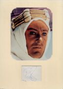 Peter O'Toole Signed Signature Piece with Lawrence of Arabia Colour Photo Mounted to an overall size
