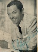 Billy Eckstine Signed 7 x 5 inch approx Black and White Magazine Cutting. Signed in blue ink,