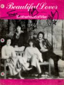 Brotherhood of Man multisigned Beautiful Lover 12x9 music score sheet includes all four group