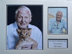 David Attenborough Wildlife Film Maker Signed Display. Good Condition. All autographs come with a