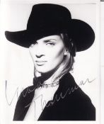 Uma Thurman Award Winning Actress 10x8 inch Signed Photo. Good Condition. All autographs come with a