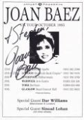 Joan Baez Chart Topping Singer Signed Concert Flyer. Good Condition. All autographs come with a