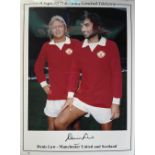 Denis Law Manchester United Legend Large 16x12 inch Signed Photo. Good Condition. All autographs
