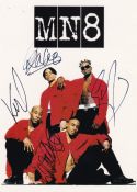 MN8 1990's Boy Band, RandB pop Group Fully Signed 6x4 Promo Photo. Good Condition. All autographs