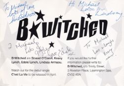 B*Witched Chart Topping Irish Girl Band 8x6 inch Signed Promo Photo. Good Condition. All