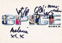 Emma, Mel B, Mel C, Geri Chart Topping Spice Girls 6x4 inch Signed Promo. Good Condition. All