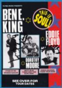 Ben E. King, Dorothy Moore, Eddie Floyd Legendary Soul Singers Signed Concert Tour Flyer. Good