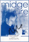 Midge Ure Chart Topping Superstar Signed Theatre Flyer. Good Condition. All autographs come with a