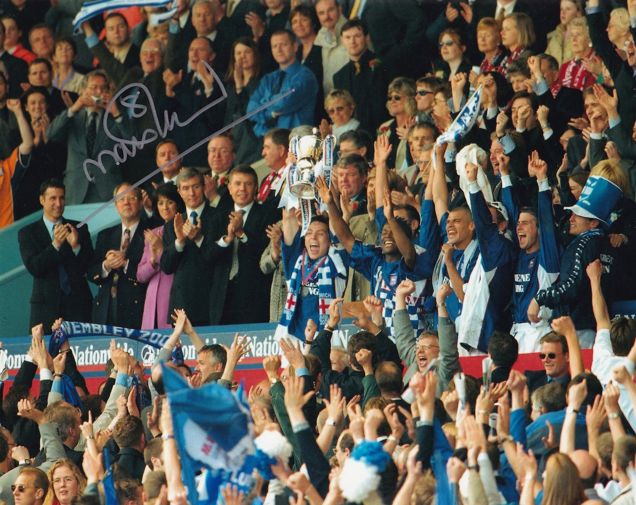 Matt Holland, John Wark Ipswich Footballing Legends Four 10x8 inch Signed Photos. Good Condition. - Image 4 of 4