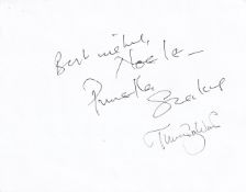 Prunella Scales, Timothy West Popular Acting Couple Signed Card. Good Condition. All autographs come